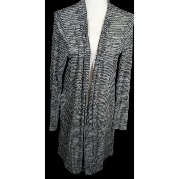 Jenny Boston Black And Grey Longline Cardigan - Picture 1 of 5